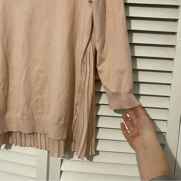 Adrianna Papell size Large Viscose Blend Pastel Pink Balletcore Blouse - Picture 3 of 8